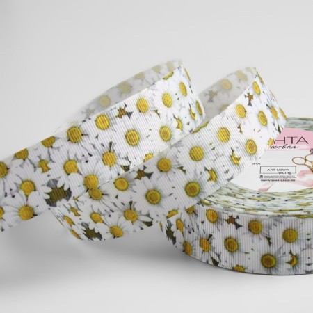 Republic tape "Chamomile", 25 mm, 18 ± 1 m, white/yellow color