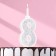 Candle for Cake "Super Suprine", 10.4 cm, number "8", silver sparkle