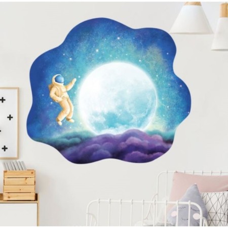 Sticker Plastic Interior color "Cosmonaut and Moon" 30x45 cm
