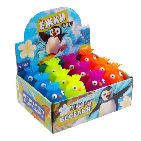 Bloody rubber hornet light "penguin", MIX color, in showbox-8