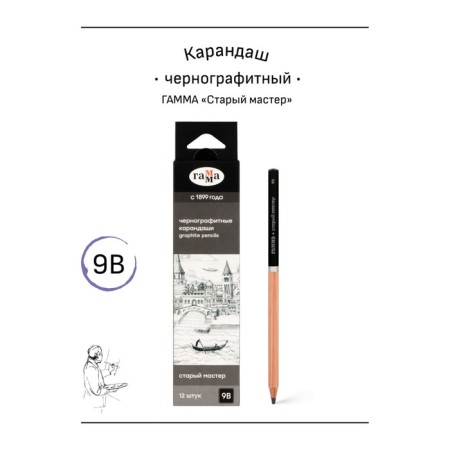 Pencil b/g Gamma "Old Master", 9b, sharpened 170322_9b-2