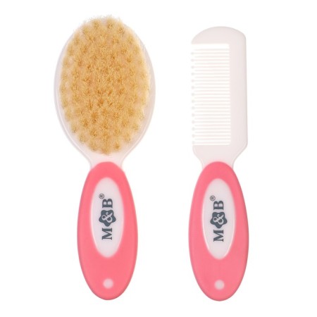 A set of combs with nylon bristles m & in, pink color-5
