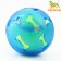 Dog ball "Double pleasure", tpr+felt ball, 7.6 cm