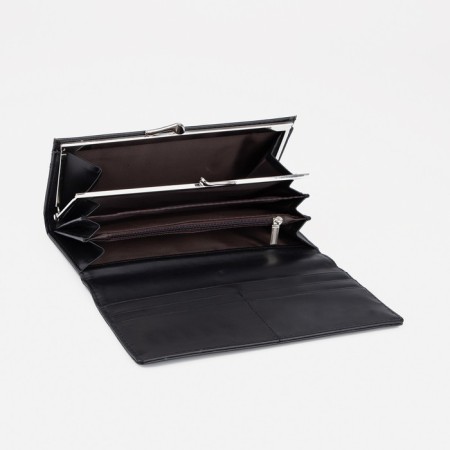 Women's wallet on magnets, black color-2