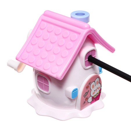 Mechanical sharpener with container, 5 types of sharpening, pink house-8