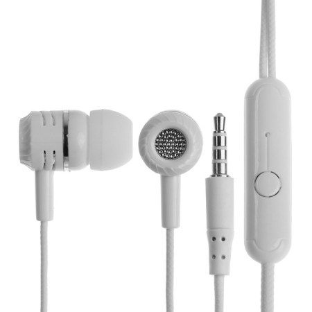 Headphones CB-52, wired, vacuum, microphone, 1 m, jack 3.5 mm, white