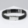Bracelet Unisex "Style" rectangle with a pigtail, black color with black-silver, 23 cm