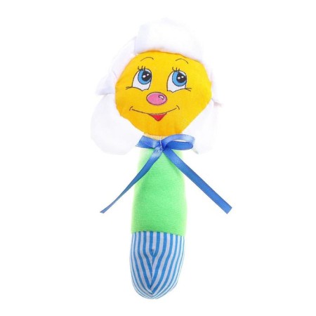 A rattle on the stick "Chamomile", color mix-5