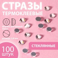 Rhinestones “circle”, glass, d = 2.8 mm, 100 pcs, silver color