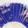 Fan bamboo, textile h = 21 cm "flowers" with a cover, blue