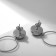 Earrings "Cosmos", d = 10 mm, gray color in silver