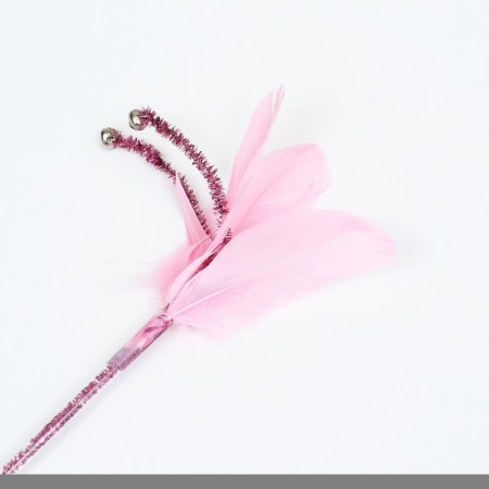 Teaser "pink miracle" with feathers and bells 30 cm, pink-1