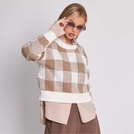 Women's sweater, beige color, size 44-48-1