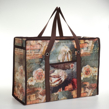 Lightning bag, external pocket, brown color