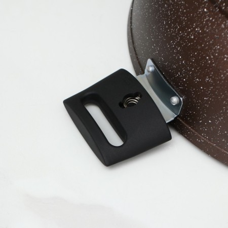 Stear, d = 30 cm, h = 8.5 cm, removable handles, glass cover, anti -stick coating, brown color-3