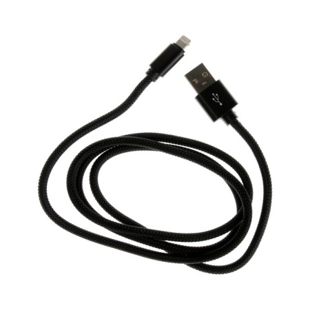 Lightning cable - usb, 2.1 a, nylon braid, 1 meter, black-2