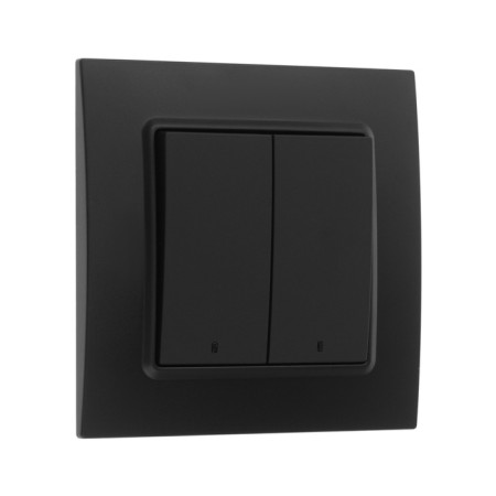 Tot Elegant switch, 10 a, 2 cl., With backlight, hidden, black-1