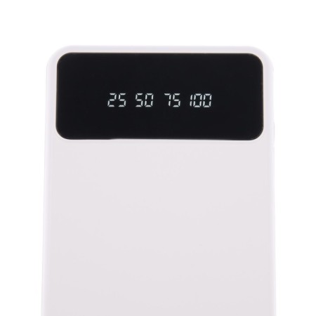 External BYZ W79, 10,000 mAh, Type-C, USB, 2 A, display, cable 4, display, white-4