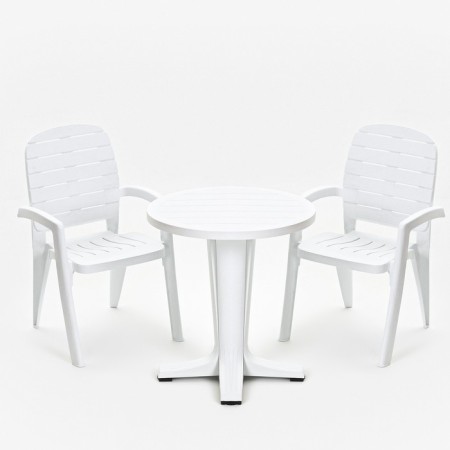 Set of garden furniture "Provence": table round diameter 65 cm + 2 chairs, white