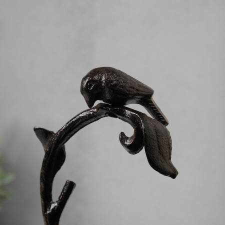 Souvenir cast iron stand "Bird on a branch above the flower" 17x15x13.5 cm-5