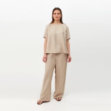 Women's costume (T -shirt, trousers) minku: enjoy is beige color, size 48