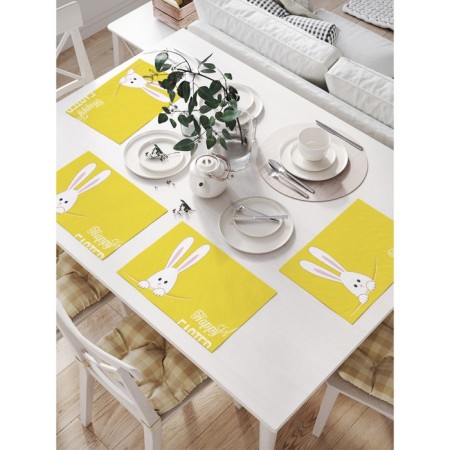Set of napkins for setting the table "Easter rabbit", rectangular, size 32x46 cm, 4 pcs