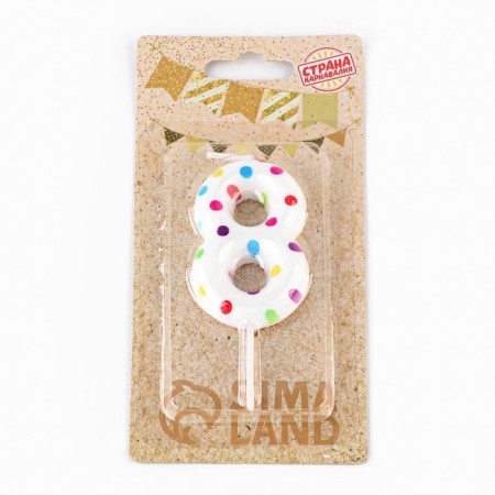 Candle in a cake for Birthday "Color Confetti", number "8", 5.5 cm-2