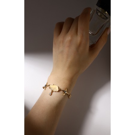 Bracelet "sky", white color in gold, l = 16 cm-5