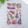 The sticker Plastic volumetric with glitter "Cars/Music" gold/silver mix