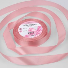 Satin tape, 20 mm × 23 ± 1 m, pearl pink color No. 135