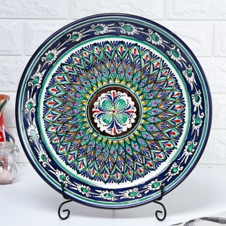 Largan Rishtan ceramics "Patterns", 37 cm, blue-1