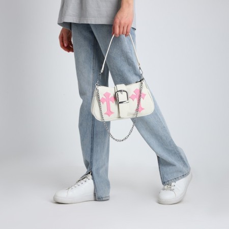 Youth bag with a zipper, white color-6