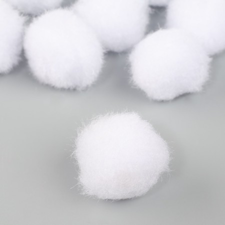A set of textile details for the decor "bombs" 18 pcs. set, size 1 pc: 2.5 cm, white color-3