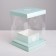 Gift box for flowers with a vase and PVC windows folding, packaging, "love and happiness", 16 x 23 x 16 cm