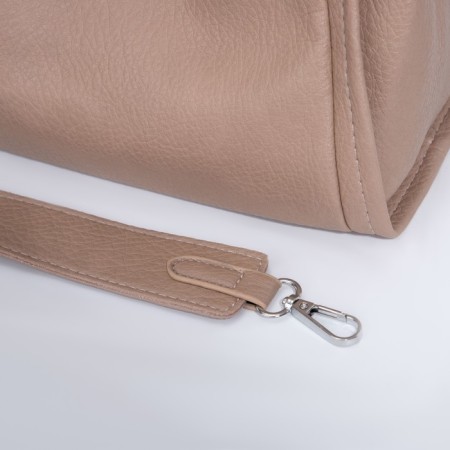 Bag Women's Tout on the button, a lightning cosmetic bag, beige color-4