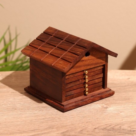 Hot stands (set 6 pcs) 11x11x10 cm, tree shisham-1