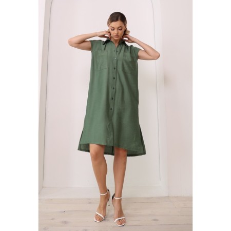 Dress shirt female looklikecat, size 42, green color-1