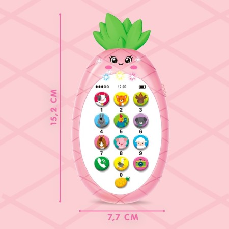 Musical phone "Pineapple", light, sound, color pink-1