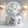 Souvenir Polystone Water Ball "Santa Claus with a gift" White with silver 7x6.7x8.8 cm