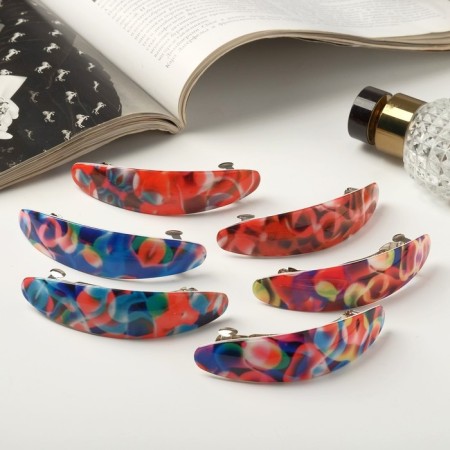Halfish hair clip "Charlize" abstraction, 9 cm, mix-1