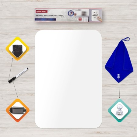 Magnetic-marker refrigerator 42 x 30 cm, brauberg, with marker, magnet and napkin