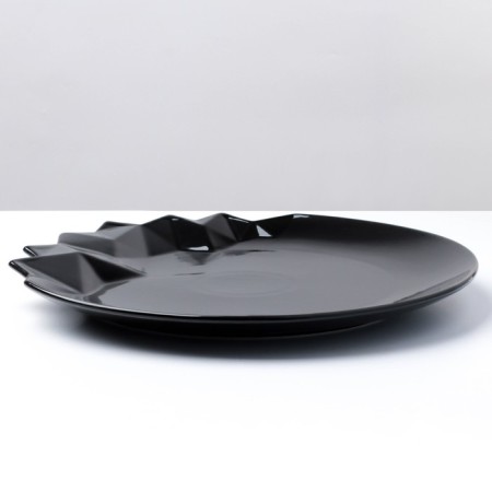 Ceramic “Obsidian” plate, black, 27 cm, black color-3