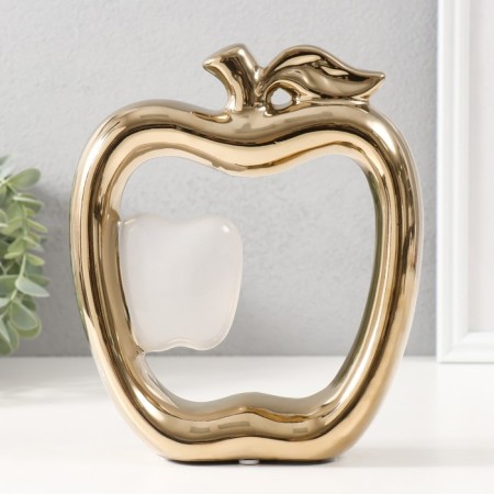 Souvenir Ceramics "Abstraction. Apples" Gold with white 17x5x20.5 cm-3