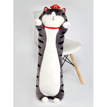 Soft toy - pillow "Cat - Emperor", 115 cm, gray color