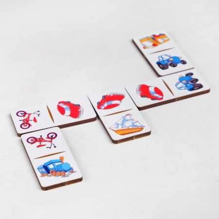 Domino "Transport", 28 elements, dick size: 3x6x0.4 cm-3