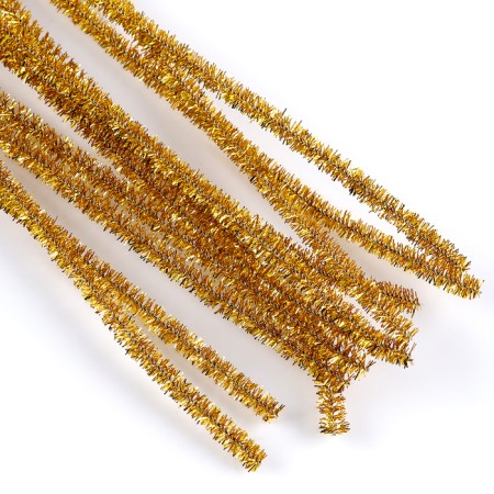 Wire with pile for crafts "Shine", set 50 pcs, size 1 pc: 30 × 0.6 cm, yellow color-1