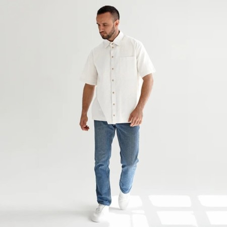 Male shirt, white color, size 56-1