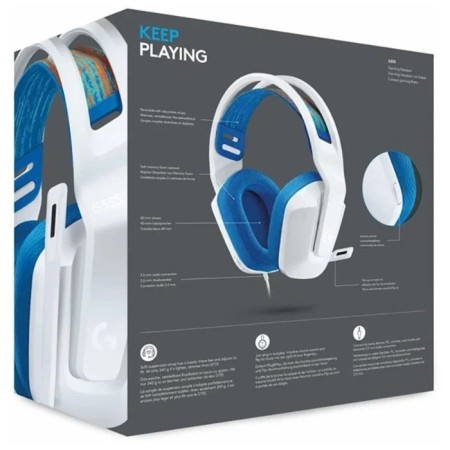 Logitech G335 headphones, game, microphone, USB 1.8 m, white-3