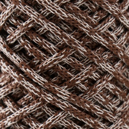 Knitting cord 35% cotton, 65% polypropylene 3 mm 85m/160 ± 10 g (ecrew/chocolate)-2
