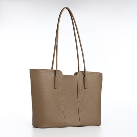 Bag Female Tout with zipper, beige color-2